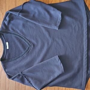 MERSEA CHARCOAL GREY OVERSIZED V NECK CROPPED SWEATSHIRT (New $158) SZ OS